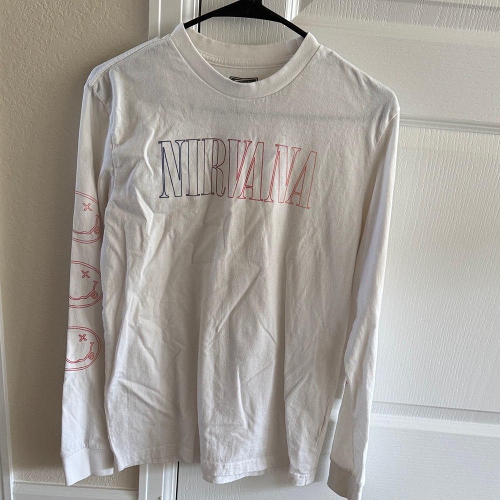 Nirvana White Long Sleeve Tee